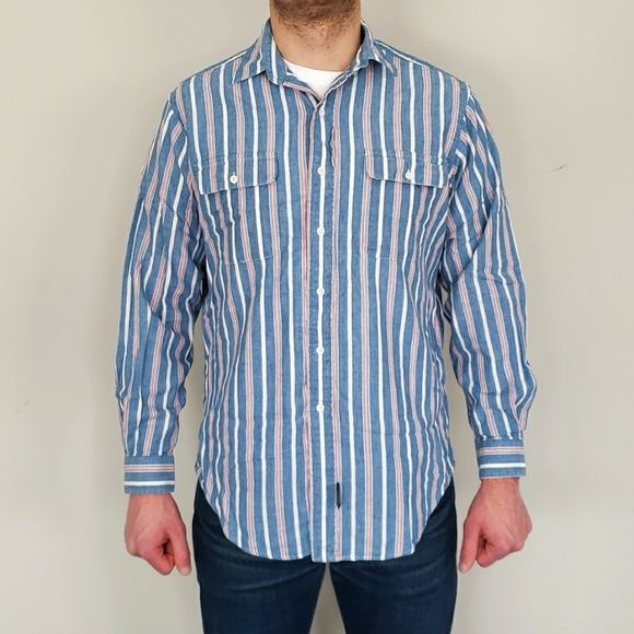 Men's Vintage Polo Country Button Down Shirt - Picture 7 of 9